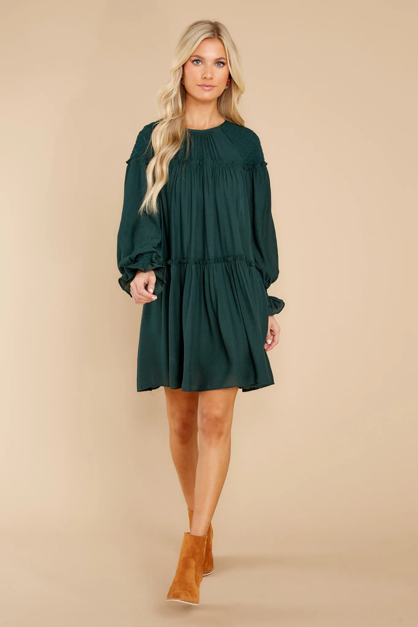 Feeling Grateful Dark Green Dress
