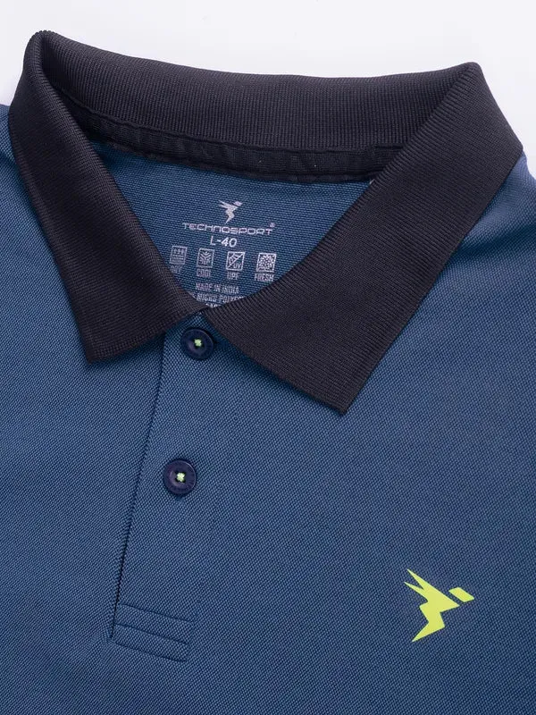 Men Colorblock Slim Fit Polo T-shirt with ELASTO PLUS
