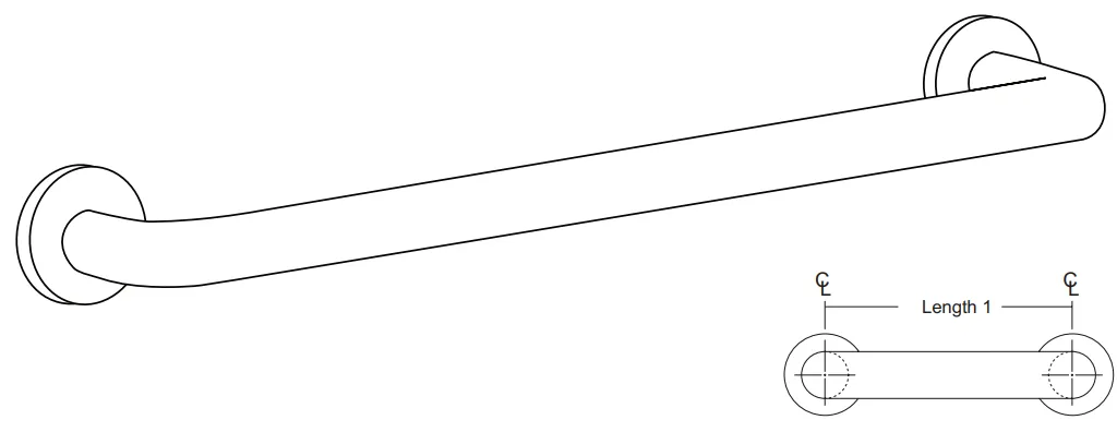 OVERSTOCK A&J Washroom UG2X-A Peened 1-1/4" Grab Bar